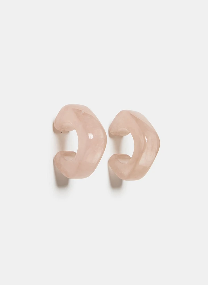 Marbled Hoop Earrings
