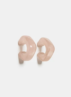 Marbled Hoop Earrings