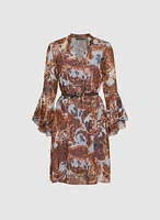 Belted Paisley Dress