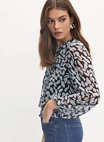 Blouse en chiffon à motif abstrait