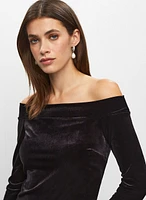 Velvet Off-the-Shoulder Top