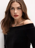 Velvet Off-the-Shoulder Top