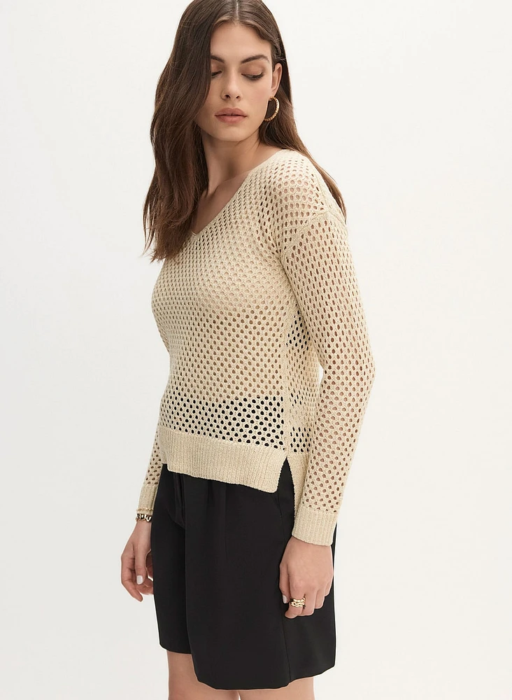 Open-Knit Pull-Over Sweater