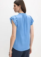 Satin Ruffle Blouse