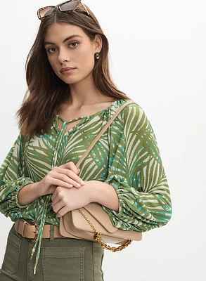 Palm Leaf Print Blouse