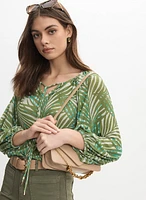 Palm Leaf Print Blouse