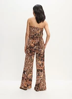 Strapless Paisley Print Jumpsuit