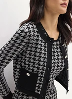 Houndstooth Print Jacket & Dress Set