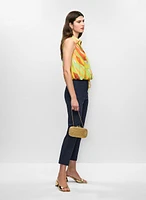 Pantalon à jambe étroite avec poches passepoilées