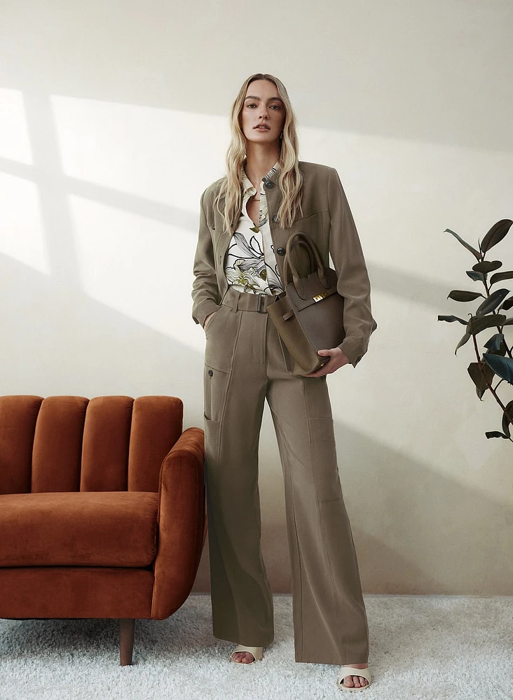 Wide-Leg Utility Pants