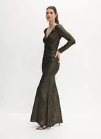 BA Nites - Foiled Ruched Waist Dress