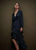 Tiered Satin Dress