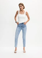 Pearl Detail Slim Leg Jeans