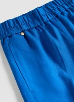 Pantalon gaucho en lin à enfiler
