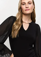 Joseph Ribkoff - Sheer Bell Sleeve Top