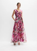 Robe florale en taffetas
