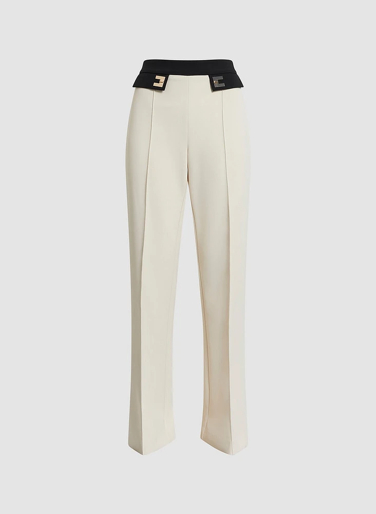 Colour Block Flare Leg Pants