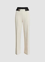 Colour Block Flare Leg Pants