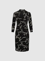 Fitted Abstract Print Day Dress