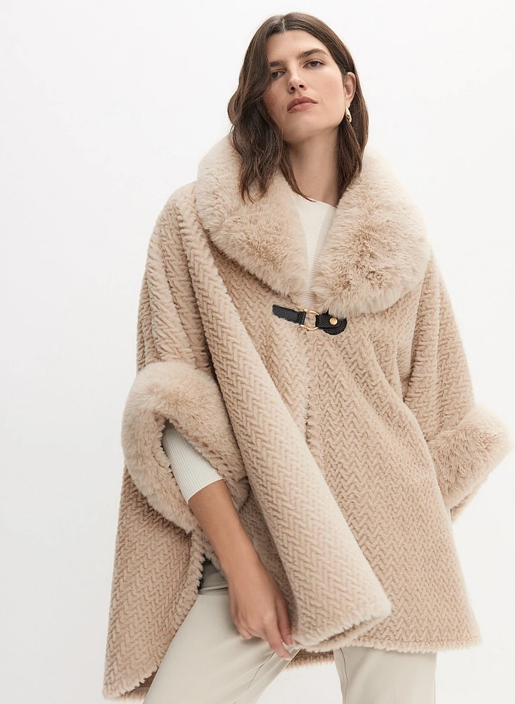 Faux Fur Poncho