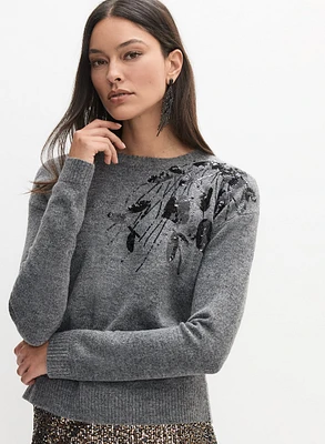 Sequin Embroidered Pullover