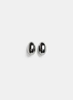 Shiny Oval Button Earrings