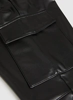 Vegan Leather Cargo Pants