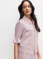 Veste à manches coude volants