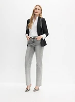 Rolled Sleeve Jacket & Stone Drop Embellished Jeans