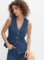 Denim Button-Down Vest