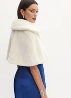 Embellished Faux Fur Cape