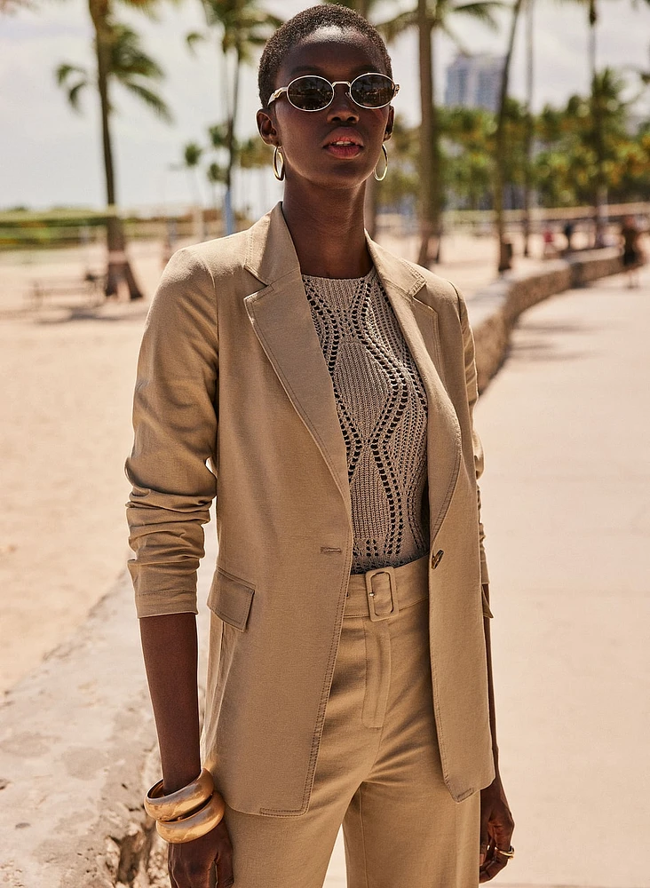 Blazer en lin extensible