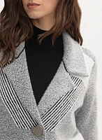 One-Button Herringbone Cardigan