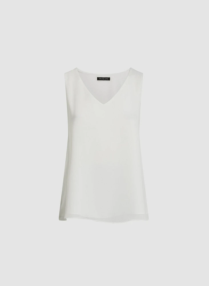 Essential Sleeveless V-Neck Blouse