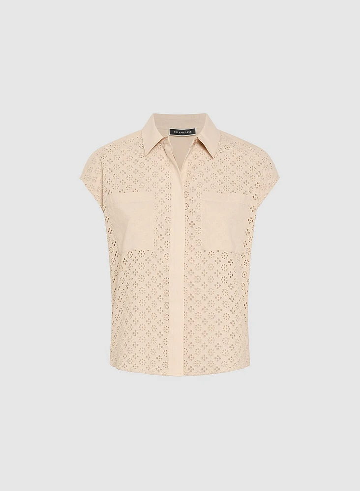 Blouse à détails brodés