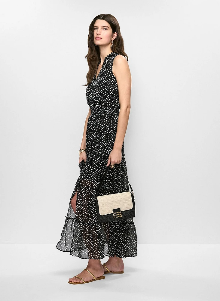 Long Polka Dot Chiffon Dress