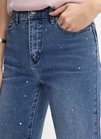 Rhinestone Wide-Leg Jeans