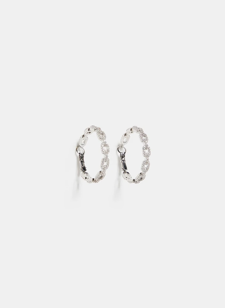 Crystal Detail Hoop Earrings