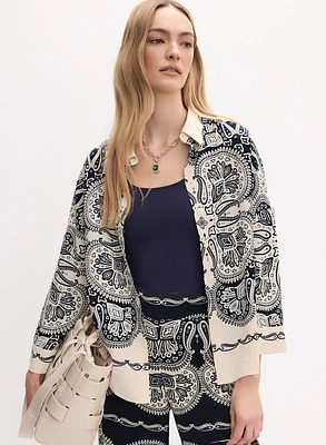 Paisley Placement Print Blouse