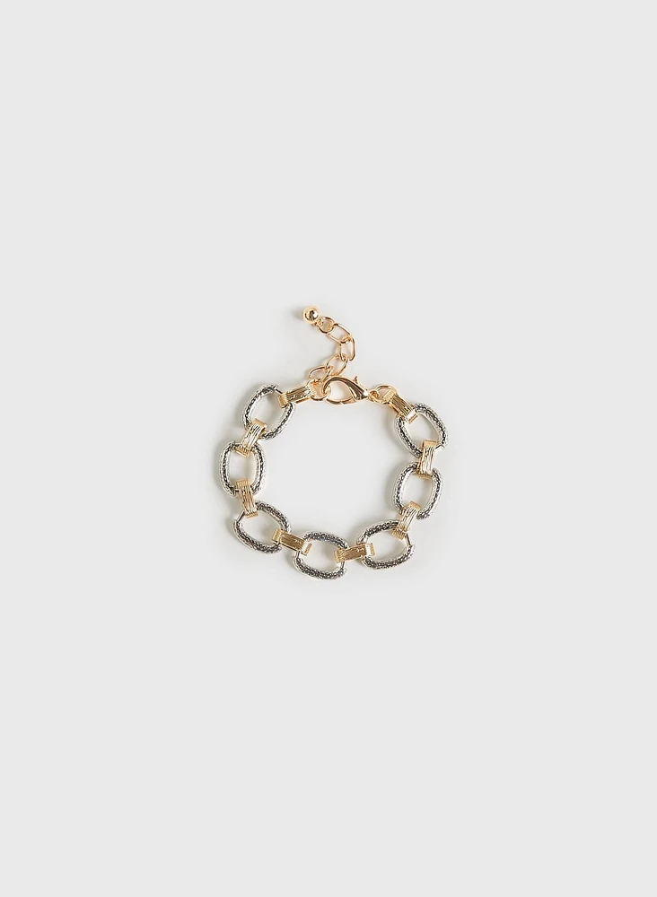 Two-Tone Chain Link Bracelet