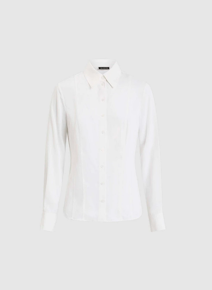 Long Sleeve Button Front Blouse