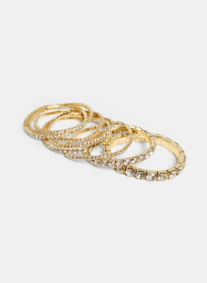 Multi-Row Crystal Stretch Bracelet