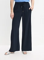 Drawstring Waist Wide-Leg Pants