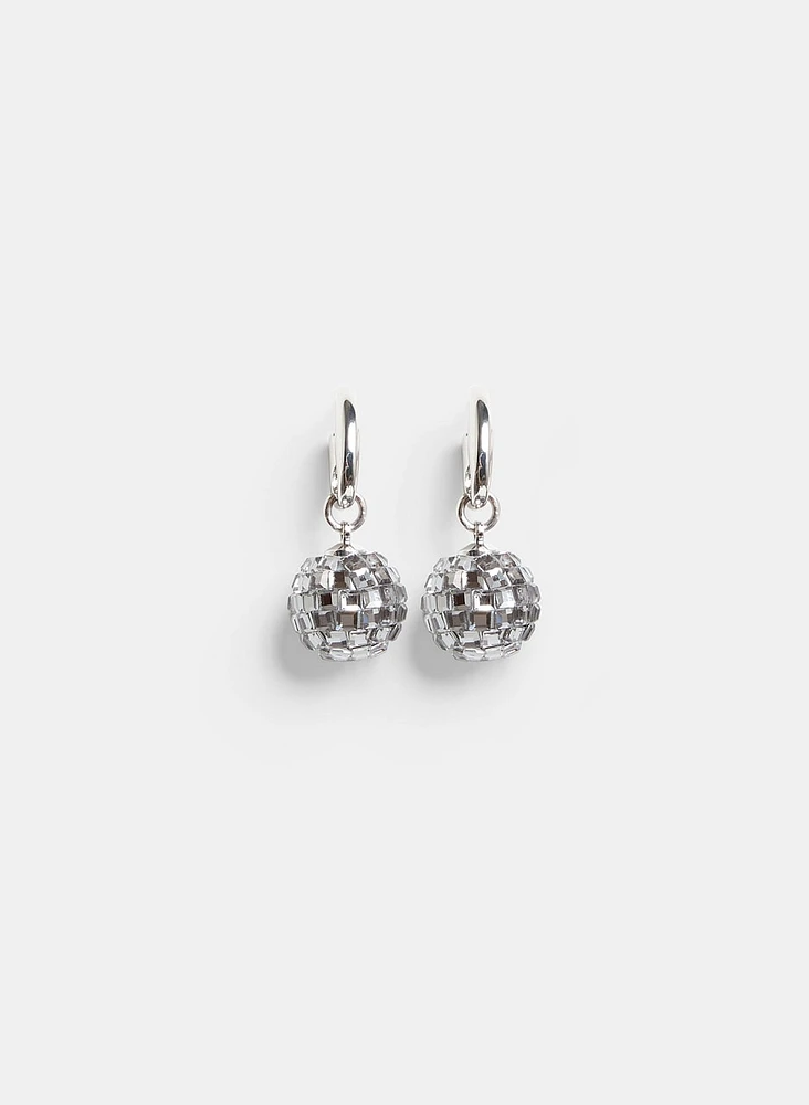 Crystal Ball Drop Earrings