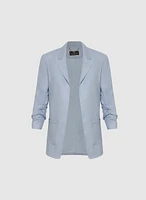Open Linen-Blend Blazer