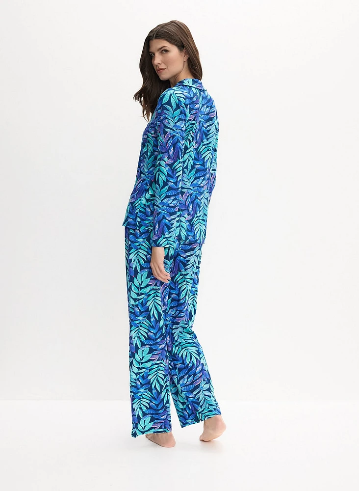 Ensemble pyjama à motif feuilles