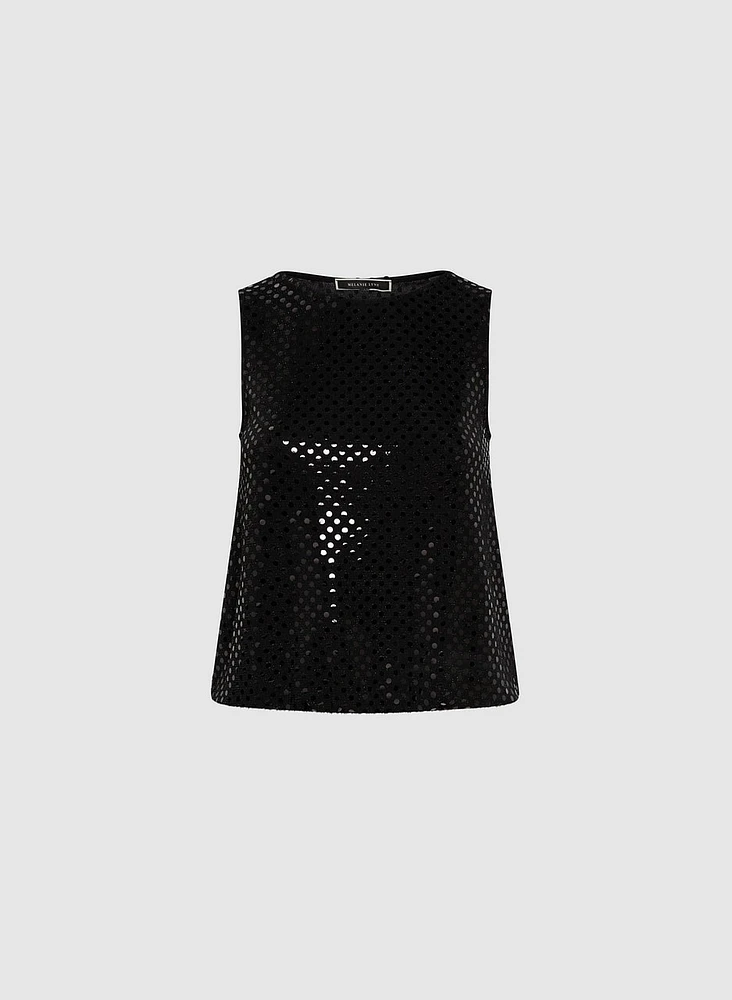 Reflective Dot Print Top