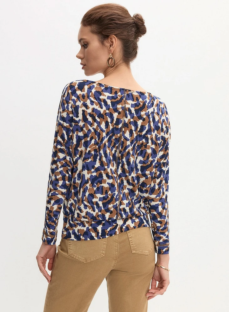 Abstract Print Crepe Top