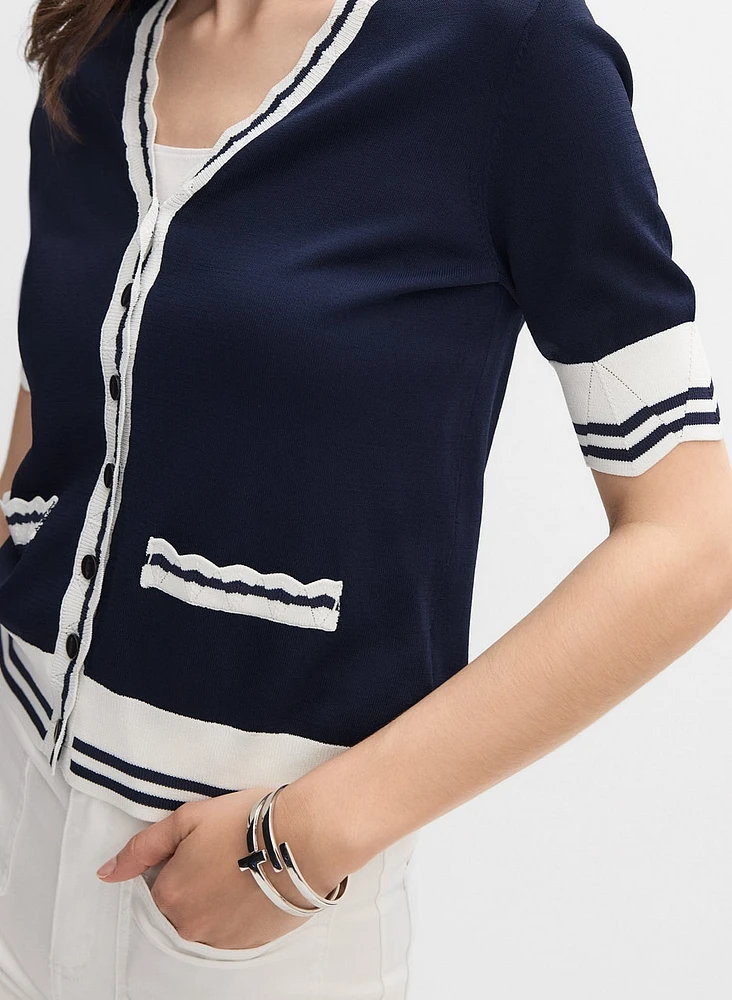 Contrast Trim Cardigan