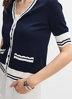 Contrast Trim Cardigan